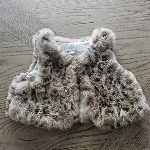 Infant Girls Furry Leopard Vest 0-3 Mos.